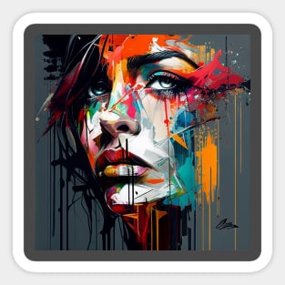 Abstract Girl Colorful Sticker